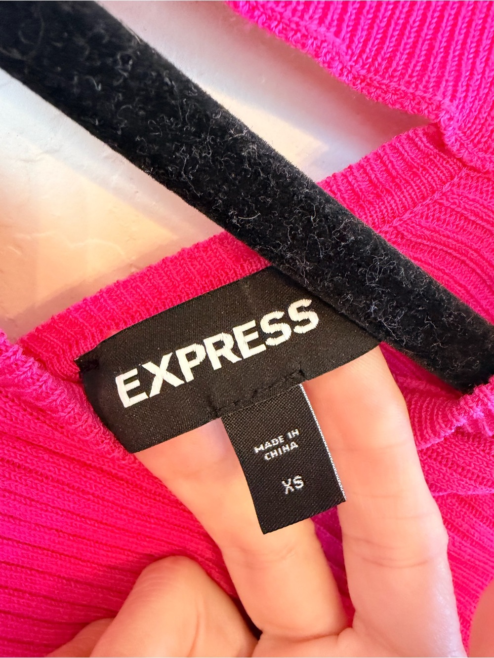 Express Hot Pink Ribbed Sweater - Picture 3 of 3